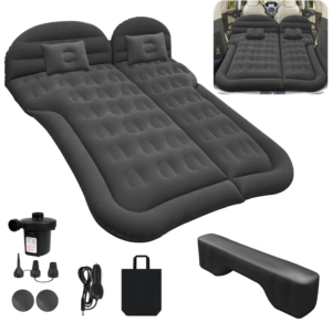 Car Air Mattress SUV Inflatable Mattress with Pump MPV Air Bed Camping Car Cushion Thicker Back Seat Air Mattress with Two Cushions for Camping Travel Backyard Beach
