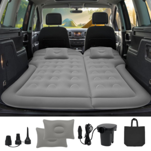 SUV Air Mattress for Camping, Car Back Seat, and Truck Bed - Inflatable With Air Pump for Travel - Grey