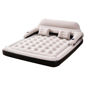 King Size Air Mattress with Headboard and Pillows, Inflatable Bed Blow Up Bed