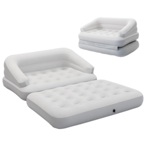 Inflatable Couch Flocked Blow Up Couch Mattress,Outdoor Air Sofa Bed for Camping,Full Size